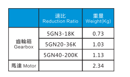 5IK40RA-C 40W電機(jī)特性表